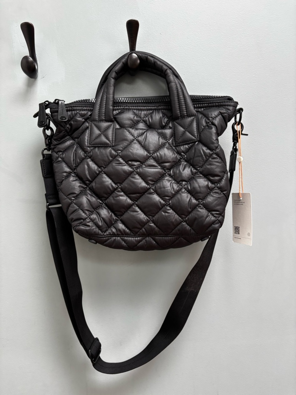 Quince Black Quilted Crossbody Tote - Picture 5 of 8